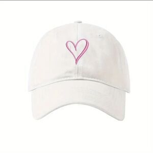 Hand Drawn Heart Hat Womens Embroidered Baseball Cap